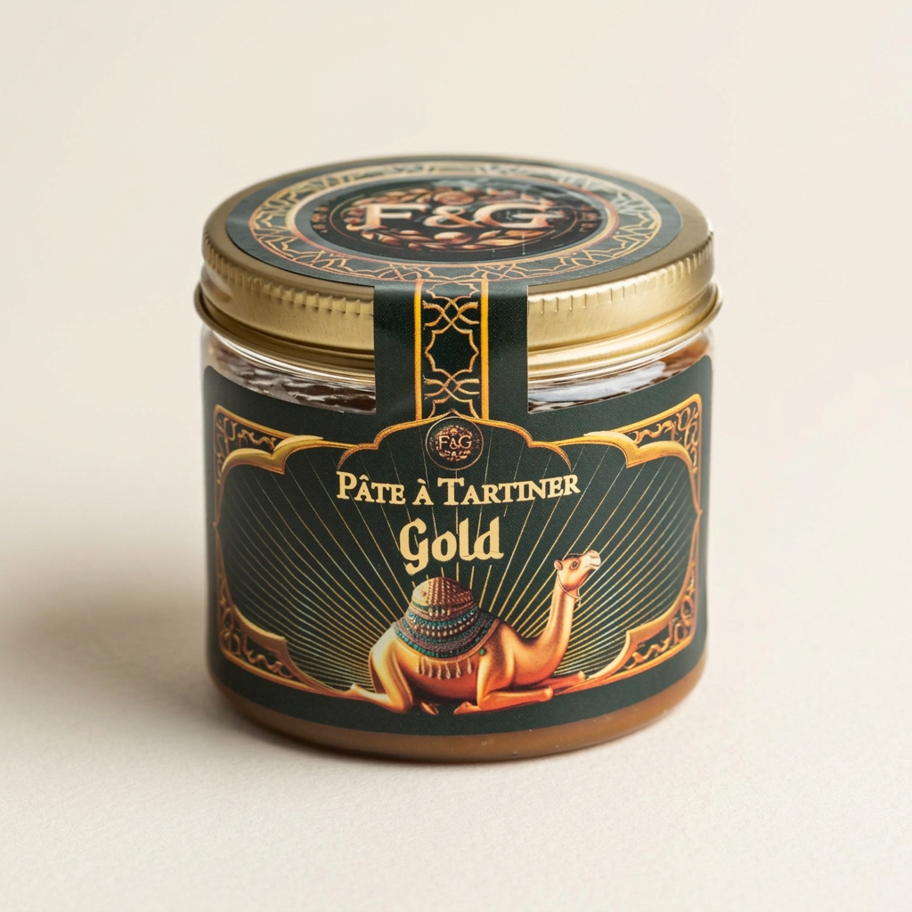 Pâte à tartiner Exotique sur fond ivoire