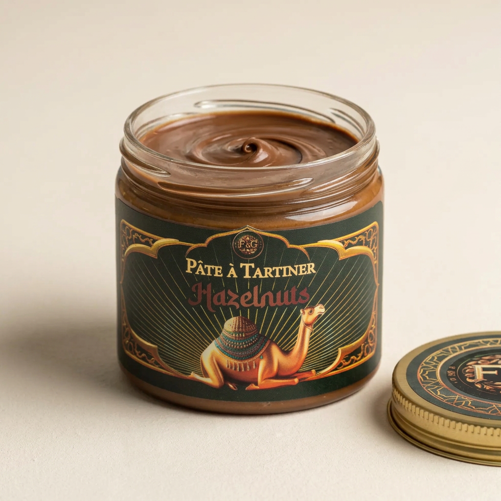 Pot ouvert de pâte à tartiner Noisette