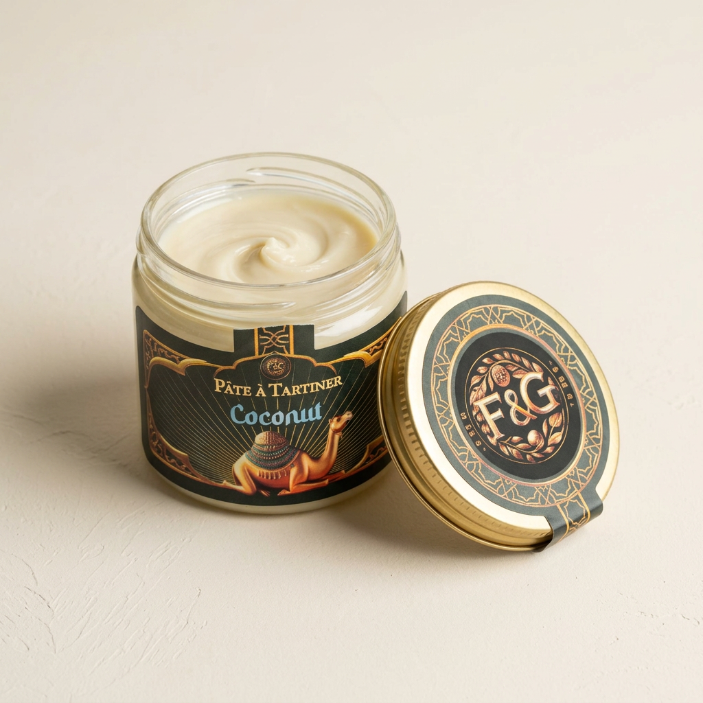 Pot ouvert de pâte à tartiner Noix de coco