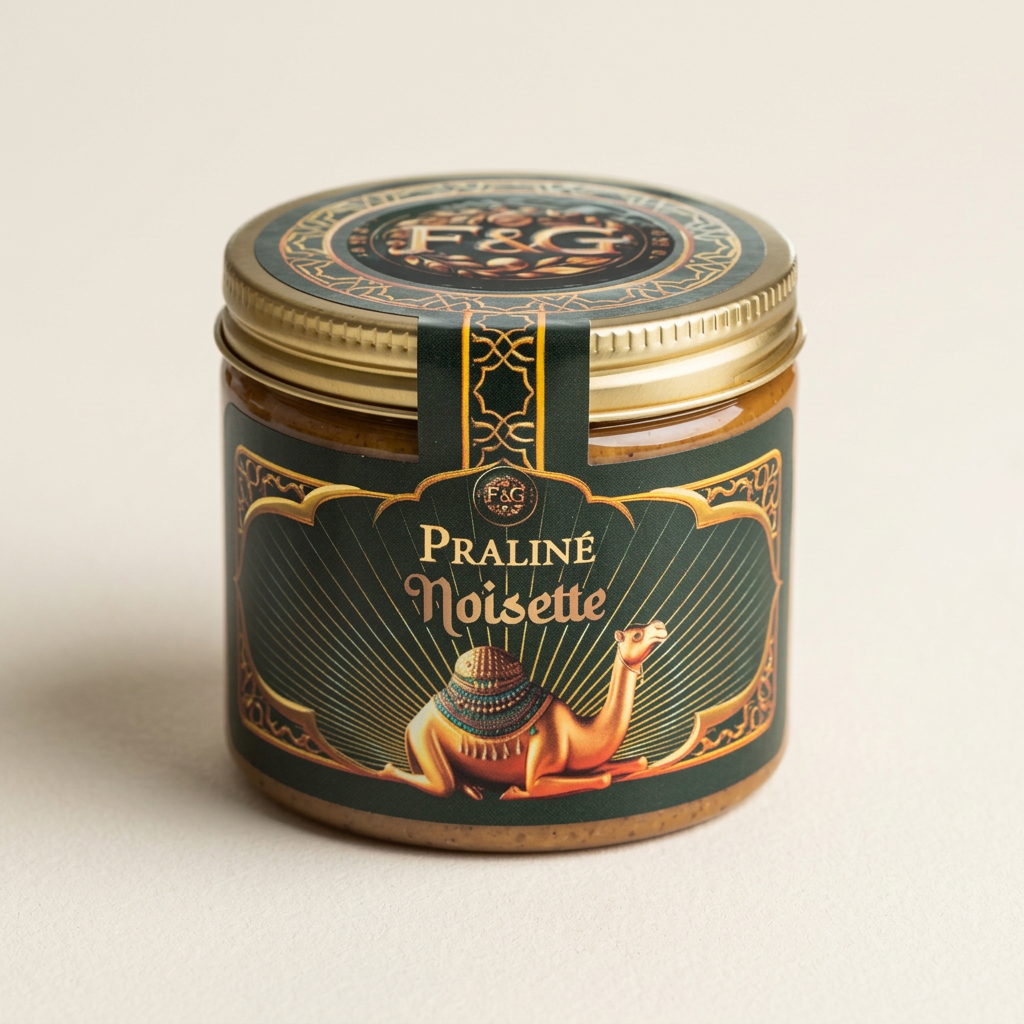 Praliné Noisette sur fond ivoire